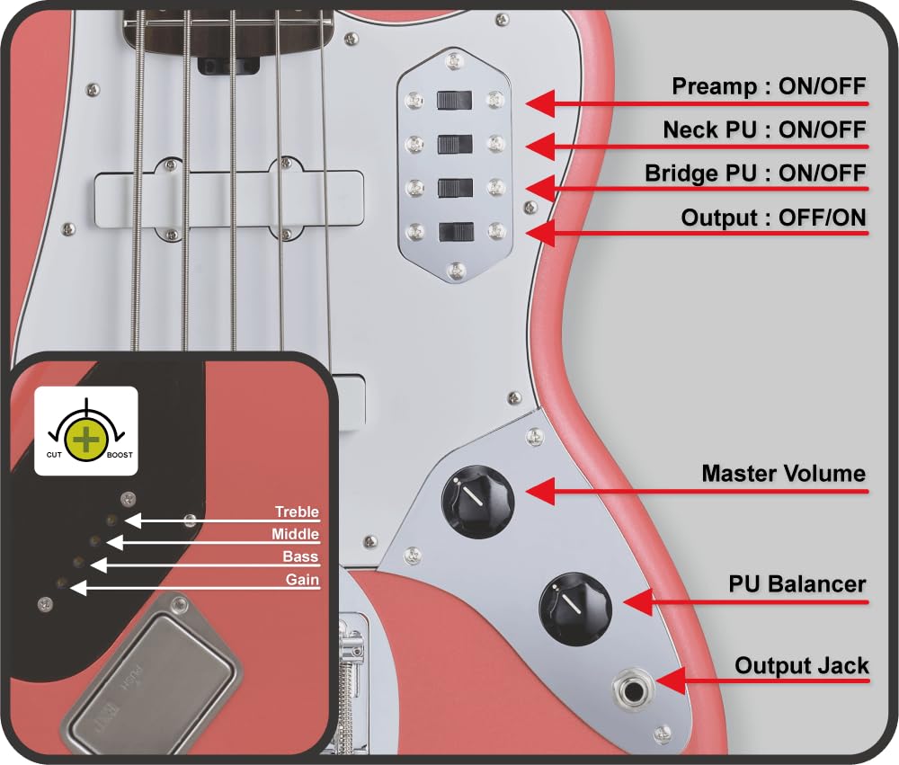 Amazon | EDWARDS E-BASS V Sparkling Fiesta Red エドワーズ